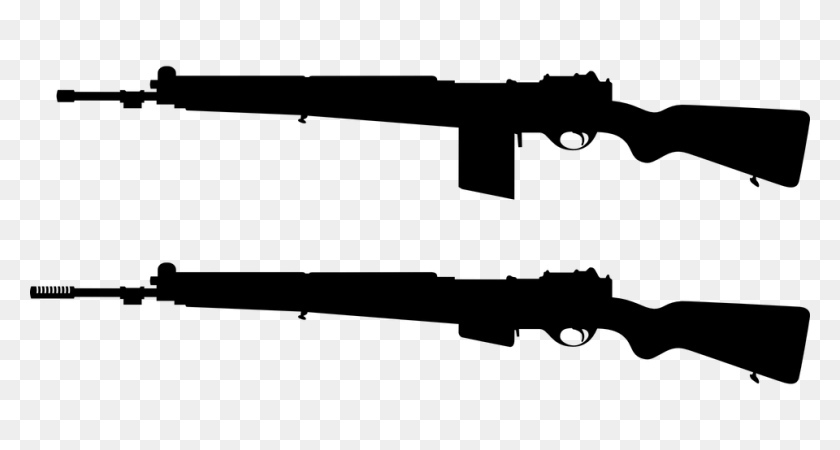 960x480 Пистолеты Силуэт Клипарт Бесплатно - Пистолет Клипарт Черно-Белый