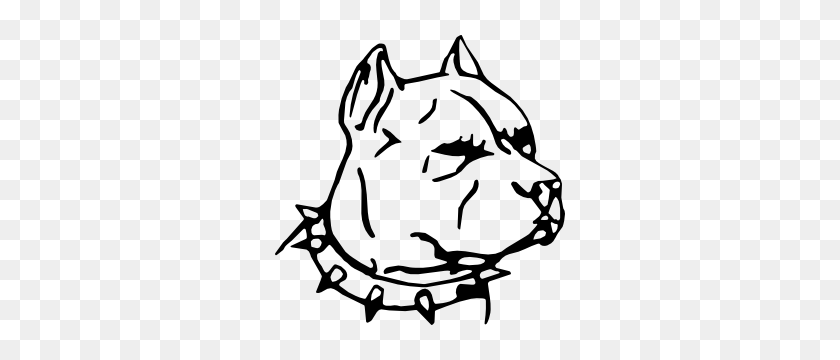 300x300 Наклейка На Голову Pitbull Dog - Черно-Белый Клипарт Pitbull