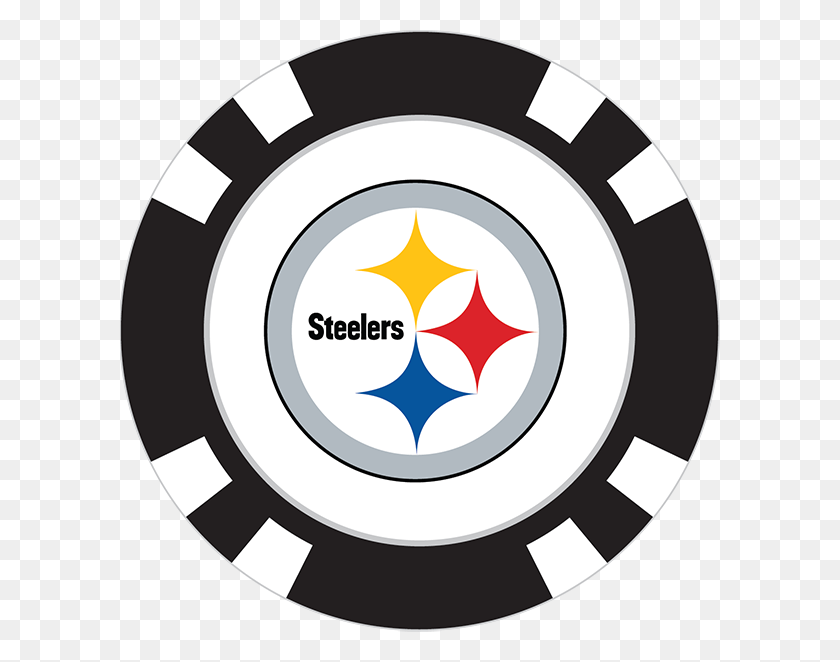 600x602 Pittsburgh Steelers Poker Chip Ball Marker - Pittsburgh Steelers Logo Clip Art