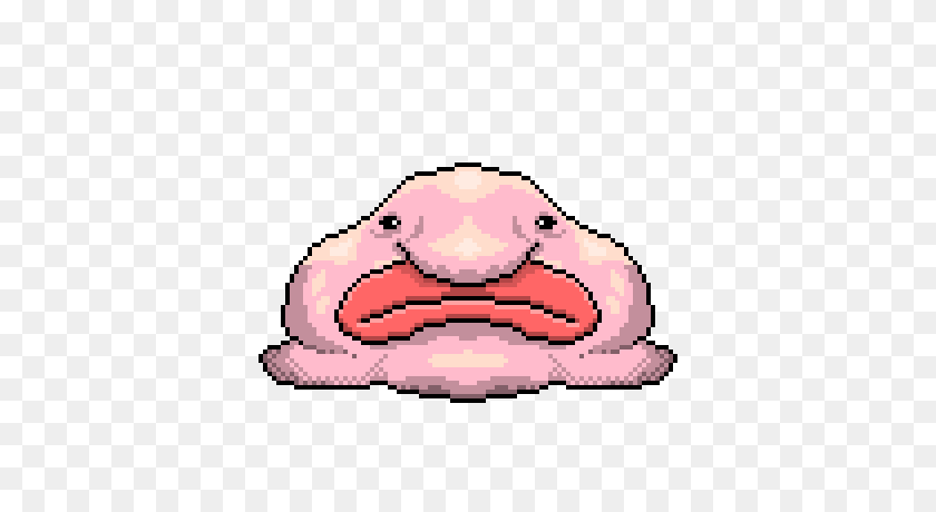 400x400 Pixel Art Blob Fish Pink Ugly Fish Blob Monster - Blobfish PNG