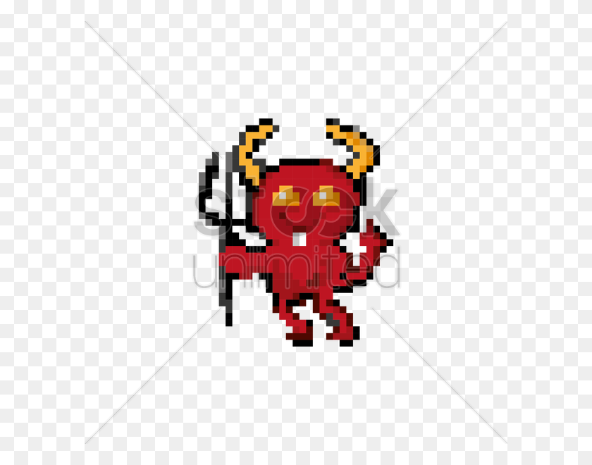 600x600 Pixel Art Devil Vector Image - Devil Tail Clipart