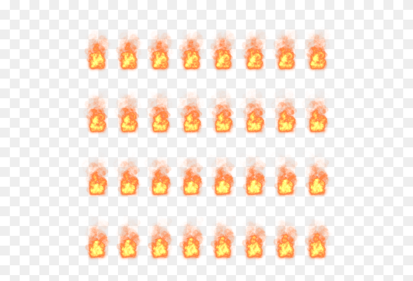 512x512 Пиксель-Арт Эффекты Огня На Игровых Эффектах Behance - Частицы Огня Png