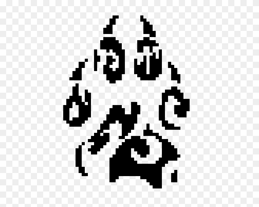 550x610 Pixel Art Gallery - Wolf Paw PNG