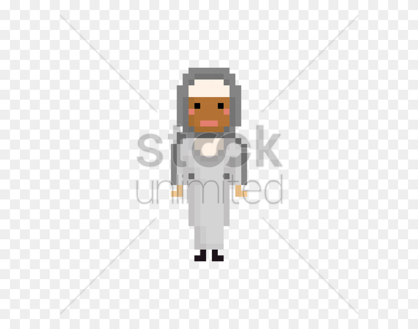 600x600 Pixel Art Mujer Musulmana Imagen Vectorial - Mujer Musulmana De Imágenes Prediseñadas