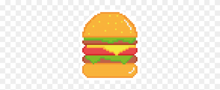 379x283 Пиксель Арт Радуга Наклейки Png Прозрачный Значок - Значок Гамбургер Png