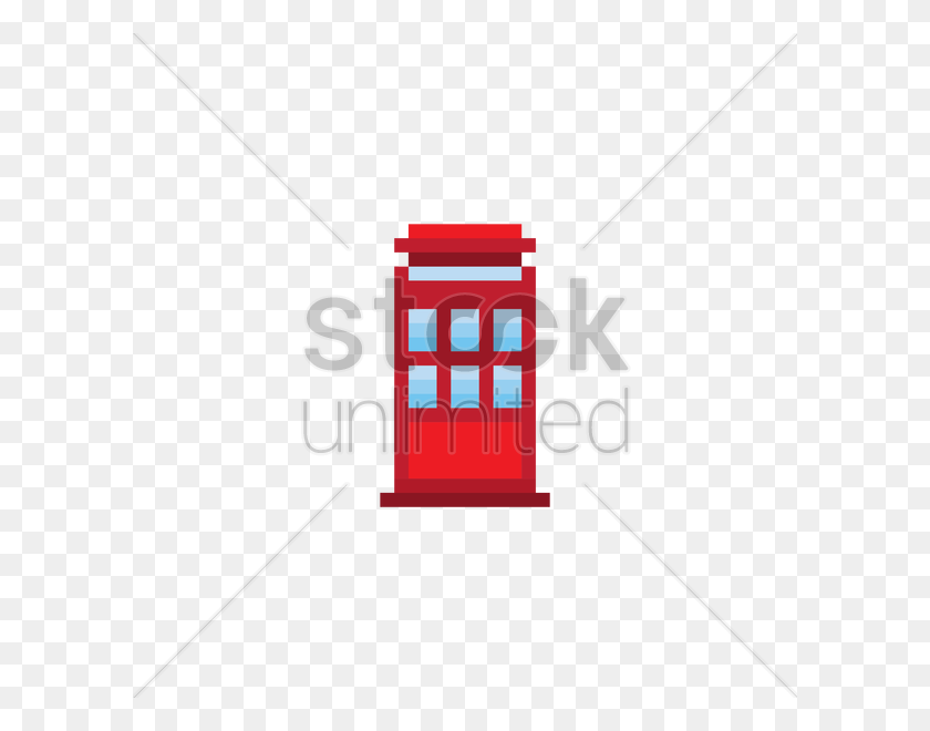 600x600 Pixel Art Red Phone Booth Vector Image - Phone Booth Clipart