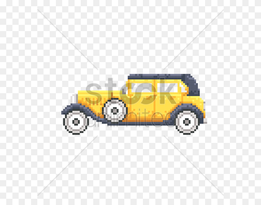 600x600 Пиксель Арт Ретро Автомобиль Векторное Изображение - Старинный Автомобиль Клипарт