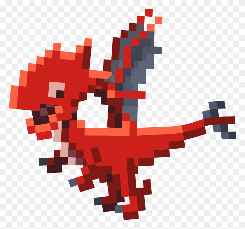1449x1348 Пиксельный Дракон - Красный Дракон Png
