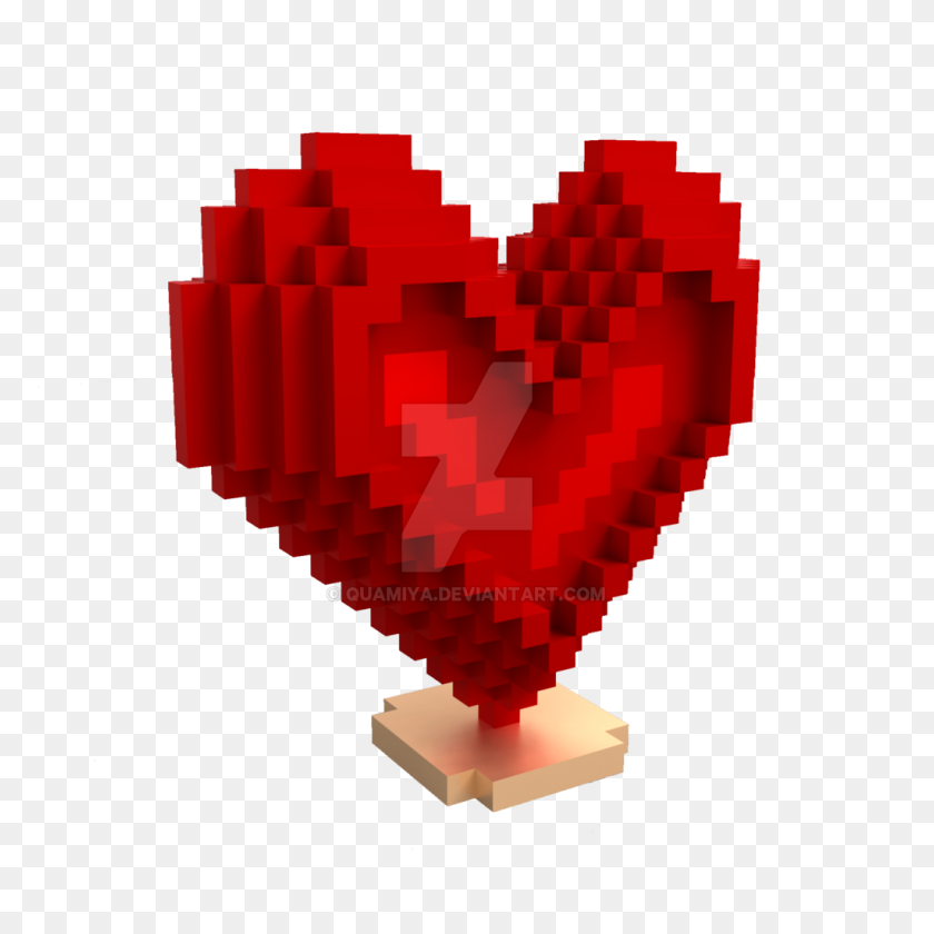 1024x1024 Pixel Heart - Pixel Heart PNG