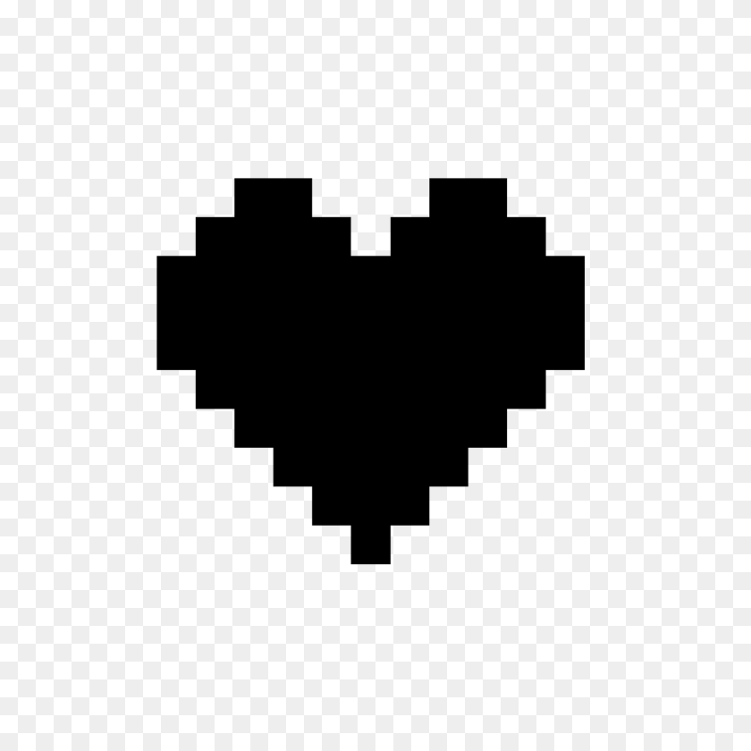 1400x1400 Pixel Heart Png Black Free Download - Black Heart PNG