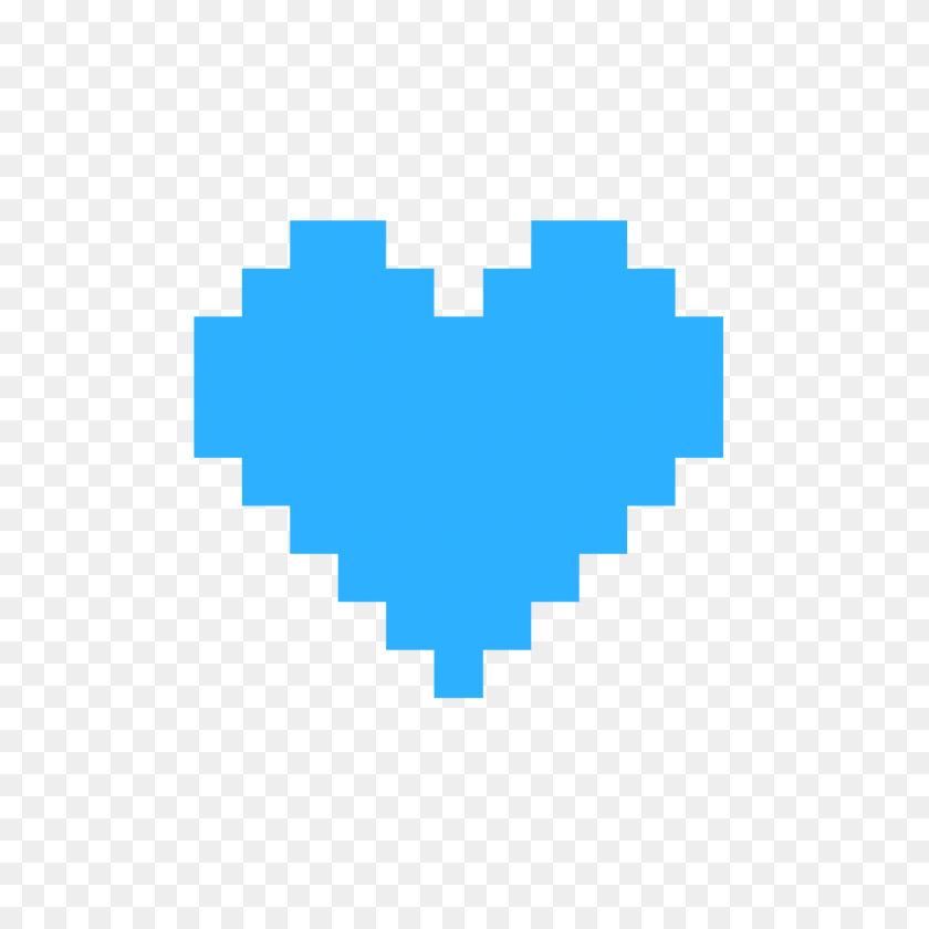 1400x1400 Pixel Heart Png Blue Free Download - Pixel PNG