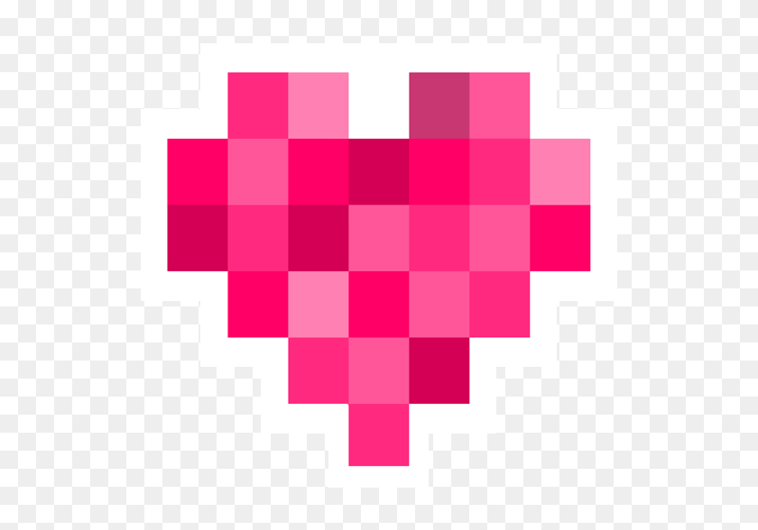 528x528 Pixel Heart Sticker - Pixel Heart PNG