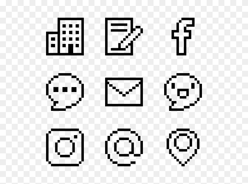 600x564 Pixel Icon Family Outline - Pixel PNG