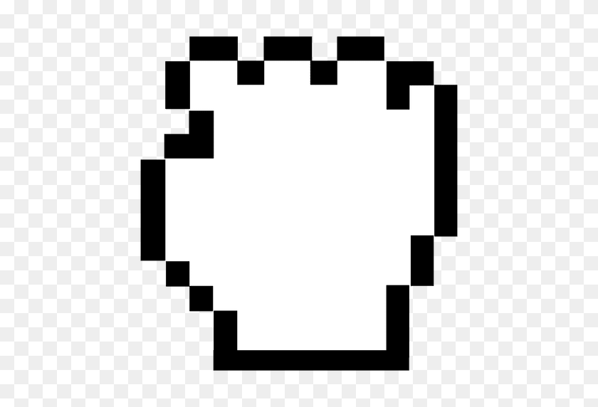 512x512 Pixilated Hand Mouse Cursor - Mouse Pointer PNG
