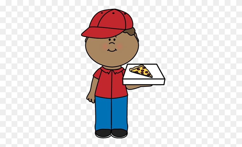309x450 Pizza Delivery Clipart Group With Items - Two Boys Clipart