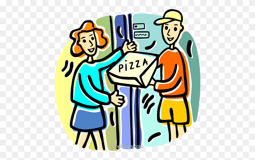 480x467 Доставка Пиццы Роялти Бесплатно Векторные Иллюстрации - Пицца Клипарт Изображения