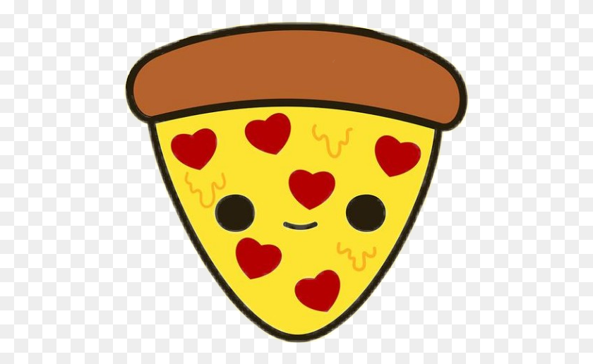 489x456 Pizza Heart Pizzasticker Kawaii - Сердце Пицца Клипарт