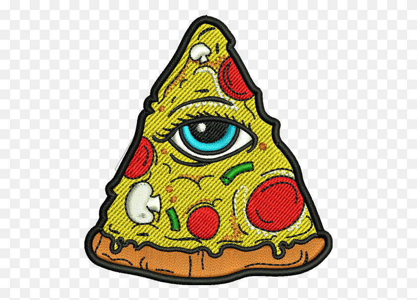 500x544 Pizza Illuminati Iron On Patch - Illuminati PNG
