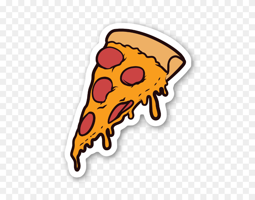 505x600 Pizza Slice Sticker Art In Stickers, Pizza - Cartoon Pizza PNG