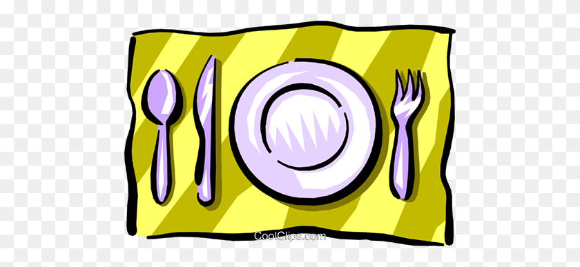 480x327 Place Setting Royalty Free Vector Clip Art Illustration - Plate Setting Clipart