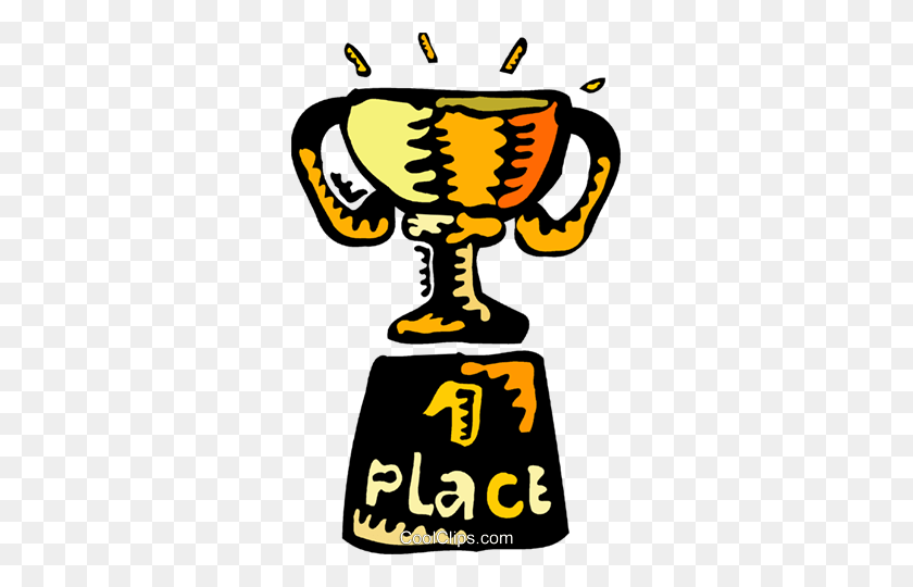 303x480 Place Trophy Royalty Free Vector Clip Art Illustration - 1st Place Clipart