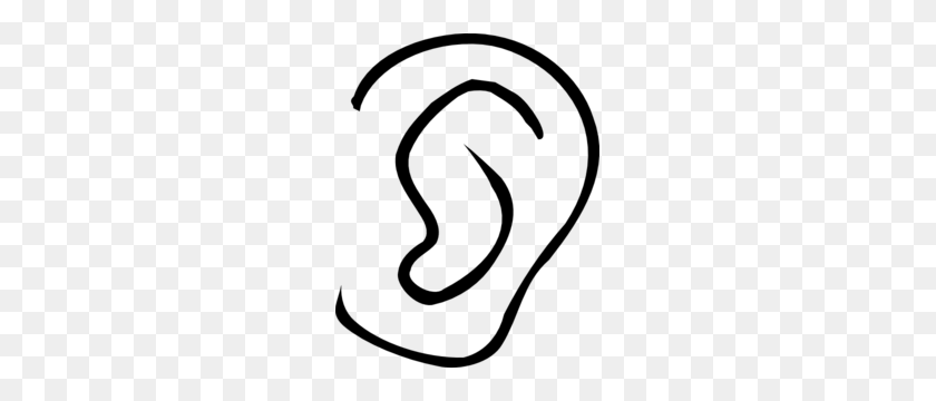237x300 Plain White Ear Clip Art - Ear Black And White Clipart
