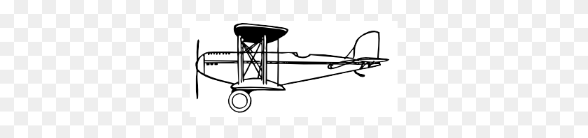 297x138 Plane Outline Clip Art - Biplane PNG