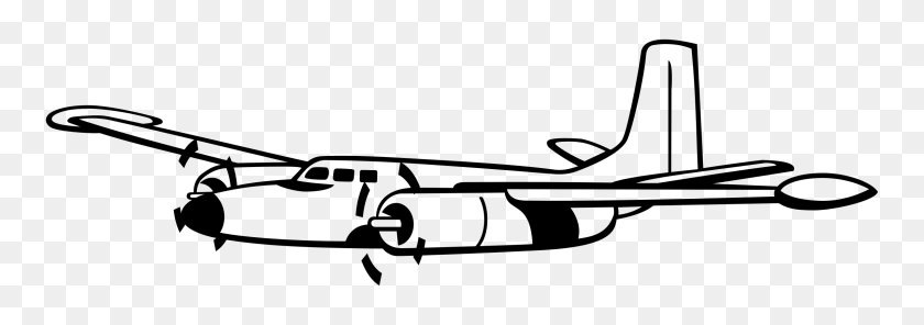 2400x727 Plane Propeller Drawing - Ww2 Plane Clipart