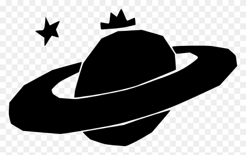 1245x750 Планета Ковбойская Шляпа Планетарий Силуэт - Сатурн Клипарт Черный И Белый