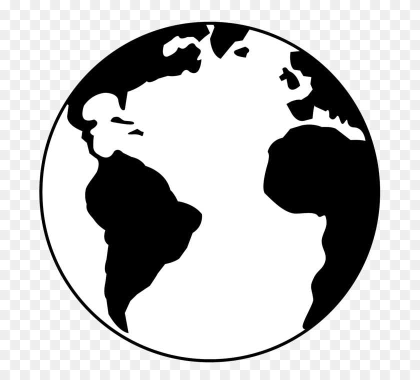 687x700 Планета Земля Черный Белый Картинки - Утро Клипарт Черный И Белый