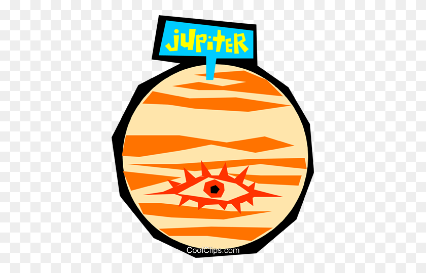 399x480 Planet Jupiter Royalty Free Vector Clip Art Illustration - Jupiter Clipart