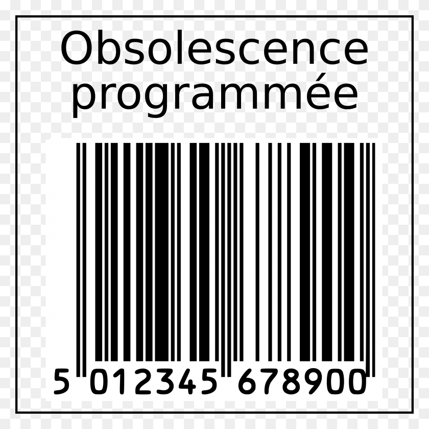 2400x2400 Planned Obsolescence Barcode In Squarre - White Barcode PNG