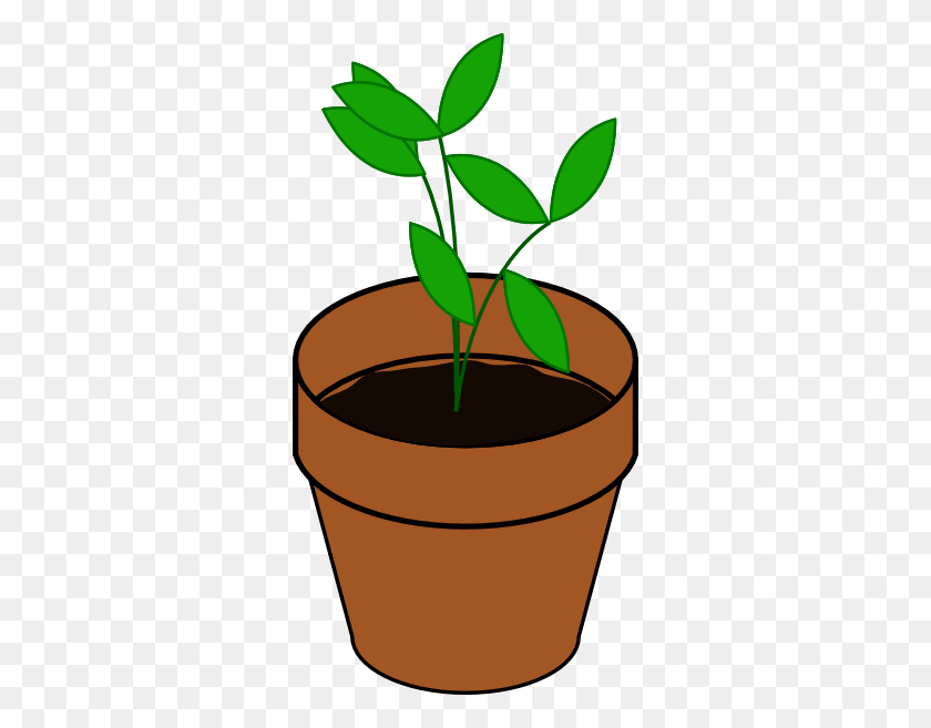 312x597 Plant In Pot Clip Art - Plant Stem Clipart