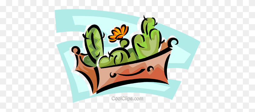 480x311 Plants Growing In A Box Royalty Free Vector Clip Art Illustration - Plants Clipart