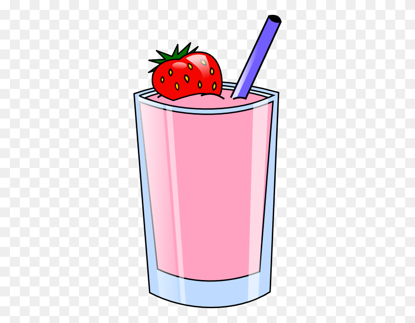 300x594 Plastic Clipart Strawberry Milk - Gallon Of Milk Clipart