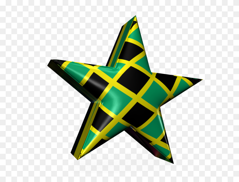 608x579 Пластиковая Ямайская Звезда - Флаг Ямайки Png