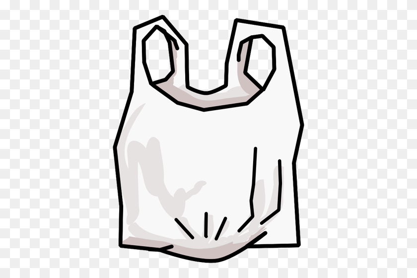 386x500 Plastic Shopping Bag - Shopping Bag Clipart Black And White