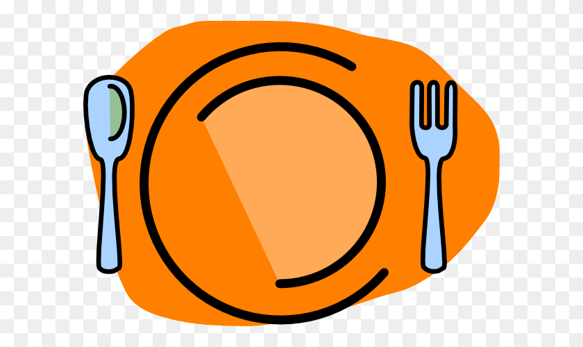 Plate, Fork, Spoon No Text Clip Art - Plate And Fork Clipart