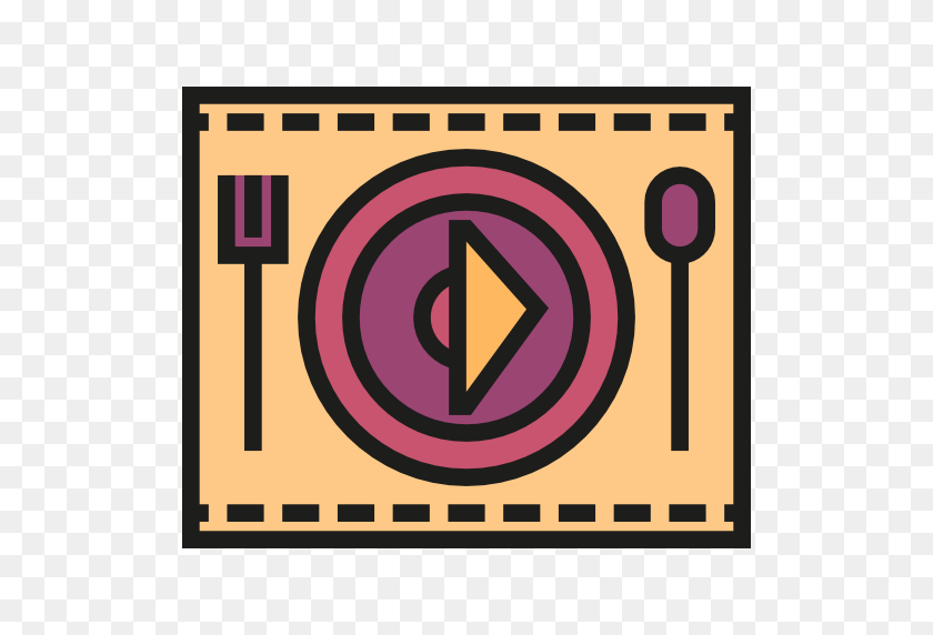 512x512 Plate Icon - Fork And Knife Clipart