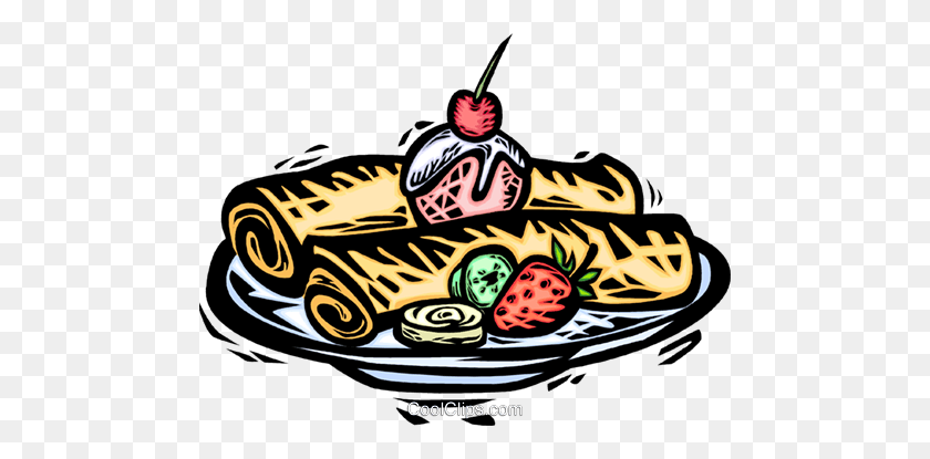 480x355 Plate Of Food Royalty Free Vector Clip Art Illustration - Plate Of Food Clipart