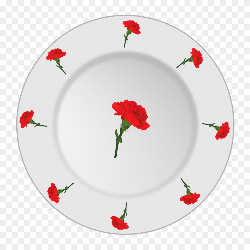 2400x2400 Plate With Carnation Pattern Icons Png - Carnation PNG