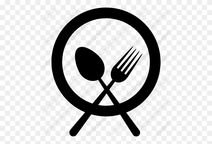 512x512 Plate With Fork And Knife Cross - Plate And Fork Clipart
