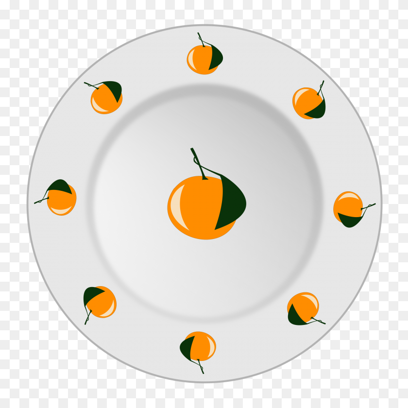 2400x2400 Plate With Orange Pattern Icons Png - Plate PNG