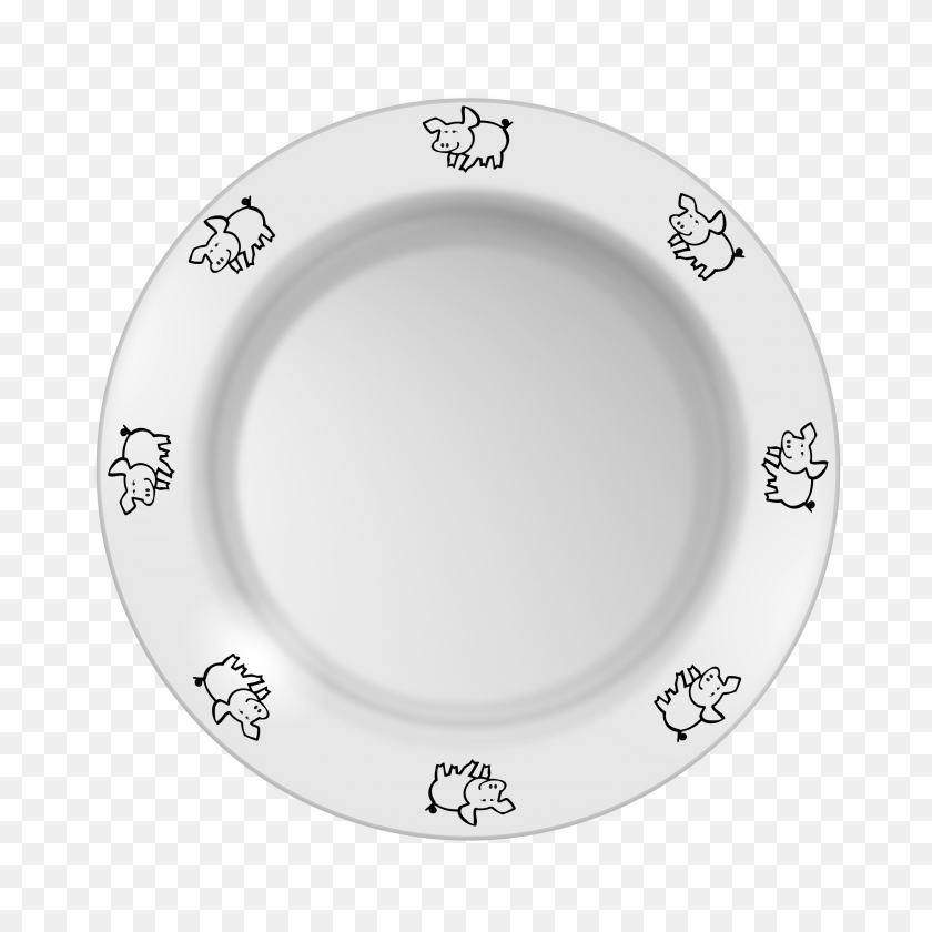 2400x2400 Plate With Pig Pattern Icons Png - White Plate PNG