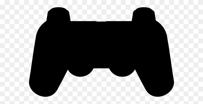 600x372 Play Station Controller Silhouette Clip Art - Video Game Console Clipart