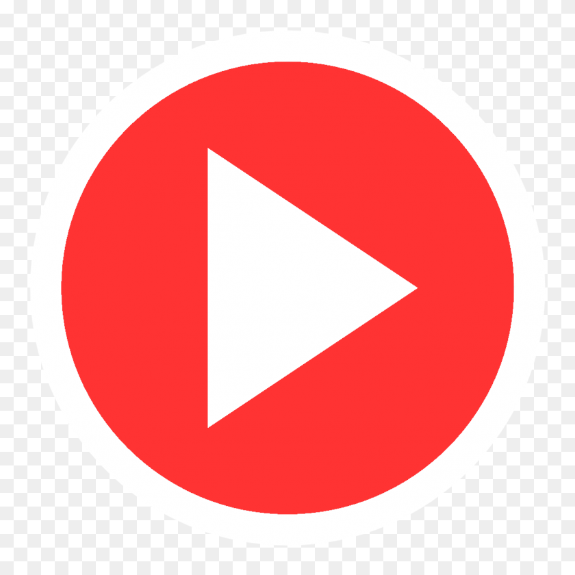1024x1024 Play Youtube Grey Button Transparent Png - Button PNG