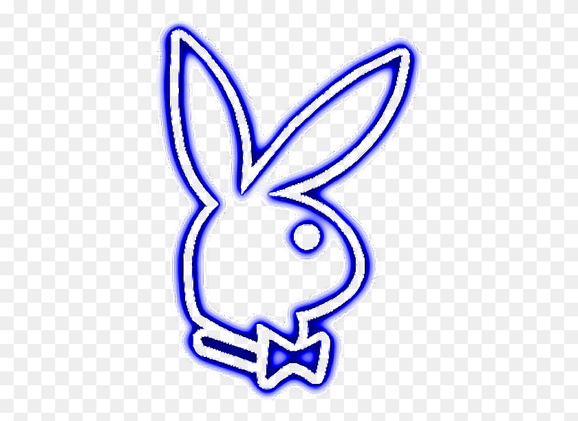 386x552 Playboy Bunny Playboybunny Snapchat Neon Blue Glowing - Playboy Bunny Logo PNG