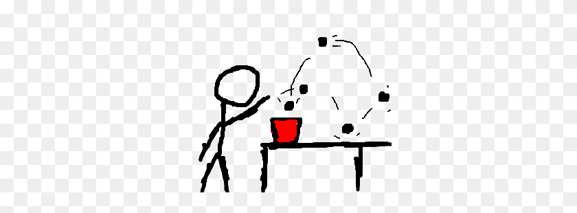 300x250 Player Beer Pong Drawing - Beer Pong Clipart