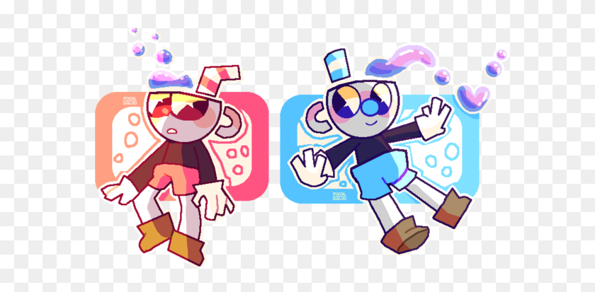 640x353 Player One And Player Two Cuphead Bubble Boy, Deal - Boy Playing Video Games Clipart