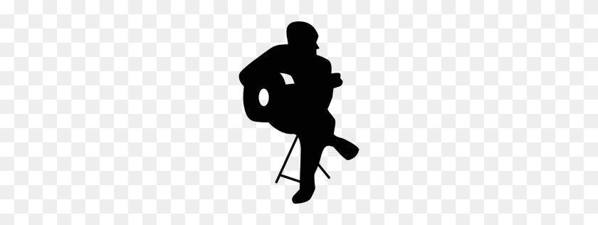 256x256 Player, Sitting, Guitar, Shape, Flamenco Icons, People, Guitar - People Sitting Silhouette PNG